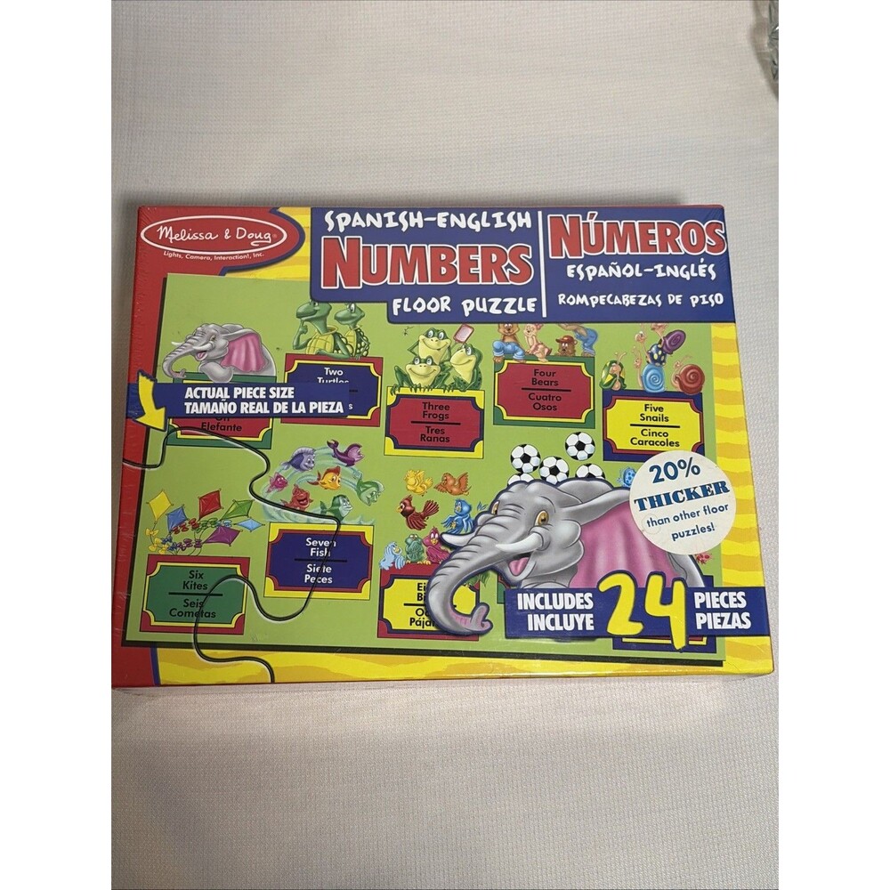 Melissa & Doug Spanish English Numbers Floor Puzzle 24 Pieces Ages 3 Up